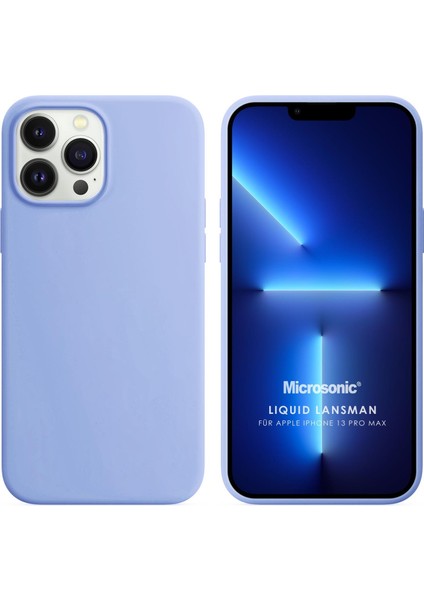 Apple iPhone 13 Pro Max Kılıf Liquid Lansman Silikon Mavi