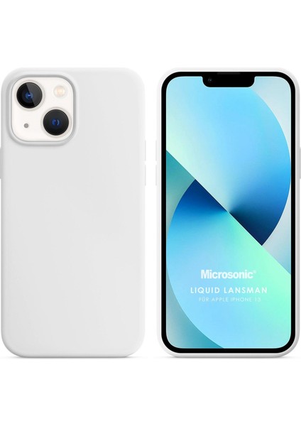 Apple iPhone 13 Kılıf Liquid Lansman Silikon Beyaz