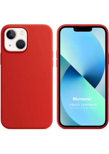 Apple iPhone 13 Mini Kılıf Liquid Lansman Silikon Kırmızı