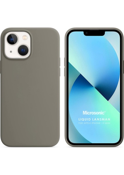 Apple iPhone 13 Mini Kılıf Liquid Lansman Silikon Gri