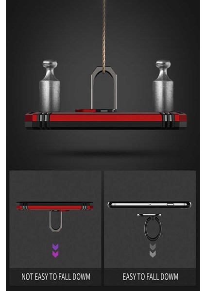Apple iPhone Xs Kapak Military Yüzüklü Stantlı Panzer Tank Kılıf - Gri indirimleri