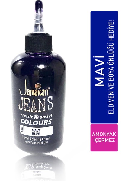Jamaican Jean's Color Saç Boya Önlük ve Eldivenli Mavi HEDEPA1049