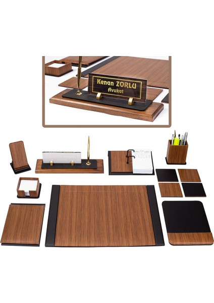 Ahşap Desenli Sümen Seti Oliva Masa Isimliği Deri Sümen Takımı fiyatları