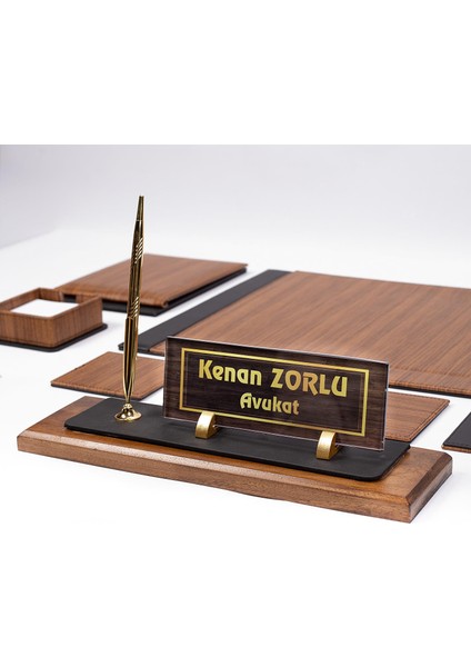 Ahşap Desenli Sümen Seti Oliva Masa Isimliği Deri Sümen Takımı modelleri