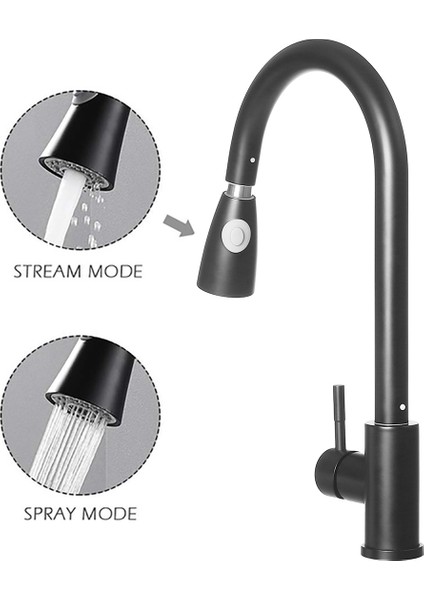 360 O Dönüş ve Iki Çeşit Su Akışı Opsiyonel Gerilebilir Mutfak Bataryaları modelleri