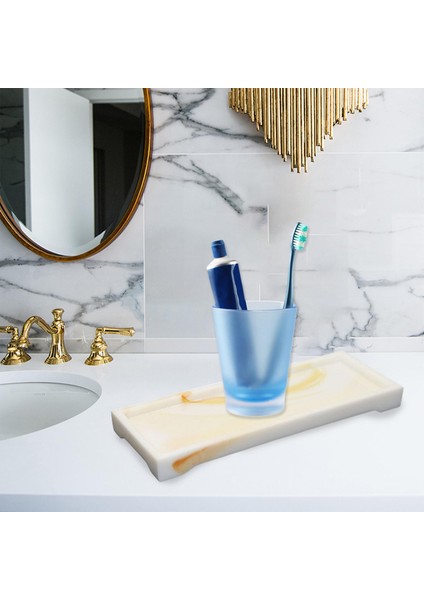 Reçine Vanity Tepsi Ekran Tepsi Dekorasyon Organizatör Sundries Takı Işık Sarı Için (Yurt Dışından) modelleri