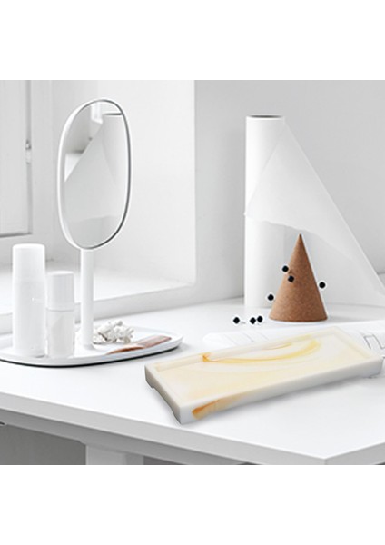 Reçine Vanity Tepsi Ekran Tepsi Dekorasyon Organizatör Sundries Takı Işık Sarı Için (Yurt Dışından) indirimleri