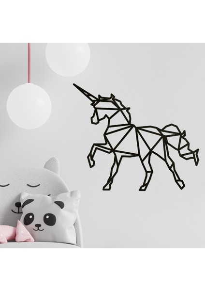 Ahşap Tablo - Poligonal Unicorn