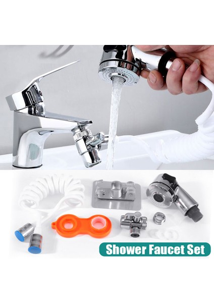 Banyo Küvet Duş El Tipi Sprey Mikser Bacalı Musluk Dokunun Duvara Monte Kit