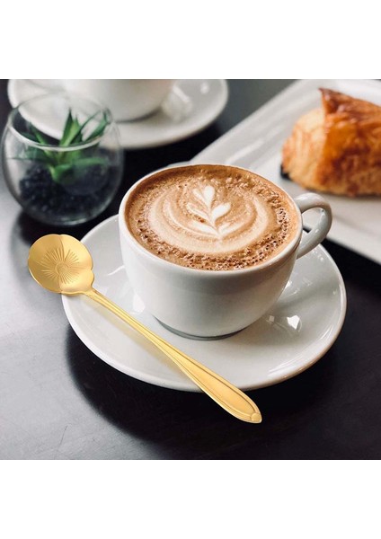 16 Adet Paslanmaz Çelik Çiçek Kahve Kaşığı Tatlı Kaşığı Şeker Kaşığı Dondurma Kaşığı Çay Kaşığı Milkshake Kaşığı modelleri