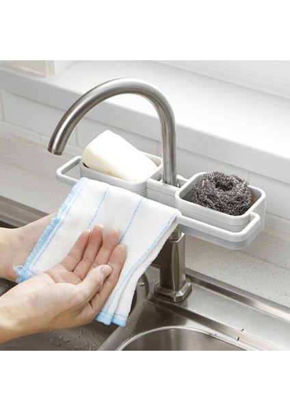 Mutfak Drenaj Rafı Yaratıcı Ayarlanabilir Lavabo Depolama Rafı Bez Raf Asılı Sepet
