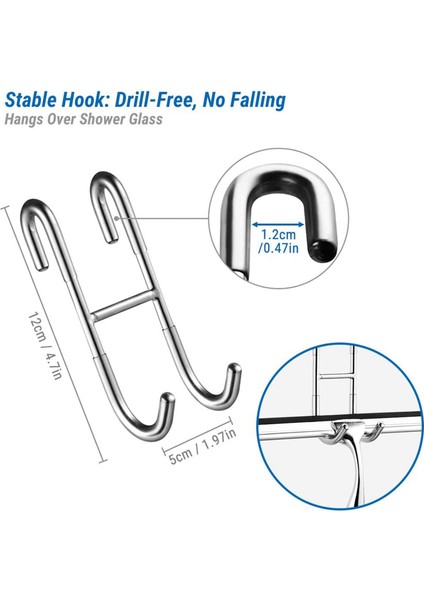 Silecek Paslanmaz Çelik Duş Sileceği 31CM Sondajsız Duş Sileceği Duvar Askılı Pencere Çektirmesi 2 Silikon fırsatları