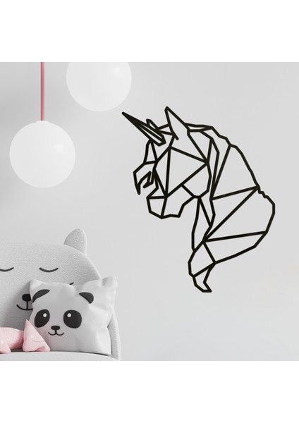 Ahşap Tablo - Poligonal Unicorn