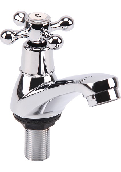 Musluk Çift Sıcak ve Soğuk Çift Batarya Geleneksel Banyo Banyo Lavabo & Lavabo Krom - Gümüş