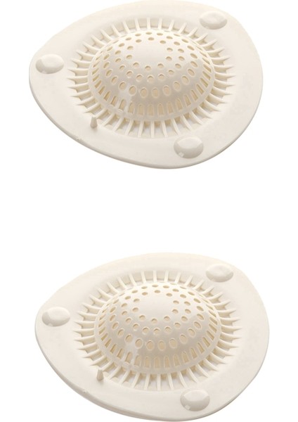 2x Silikon Lavabo Drenaj Filtresi Küvet Saç Catcher Stoper Trapper Drenaj Deliği Kapak Mesh Filtre Süzgeç Banyo Mutfak Klozet S/l Beyaz