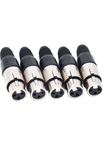 Flyeer 10 Adet 3 Pin Xlr Lehim Tipi Konnektör 5 Erkek + 5 Dişi Fiş Kablo Konektörü Mikrofon Ses Soketi