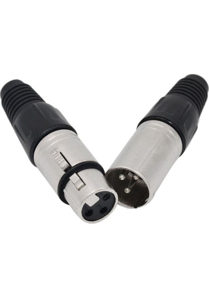 Flyeer 10 Adet 3 Pin Xlr Lehim Tipi Konnektör 5 Erkek + 5 Dişi Fiş Kablo Konektörü Mikrofon Ses Soketi fırsatları