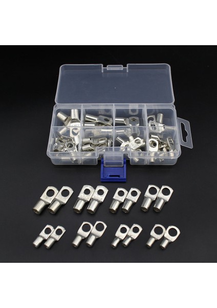 Quanbu Cıvata Deliği Kalaylı Bakır Kablo Pabuçları Akü Terminalleri Seti Kablo Terminalleri Konektörü(Yurt Dışından)