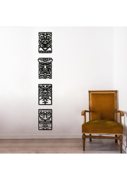 Tribal Afrika Maske Tablo Seti