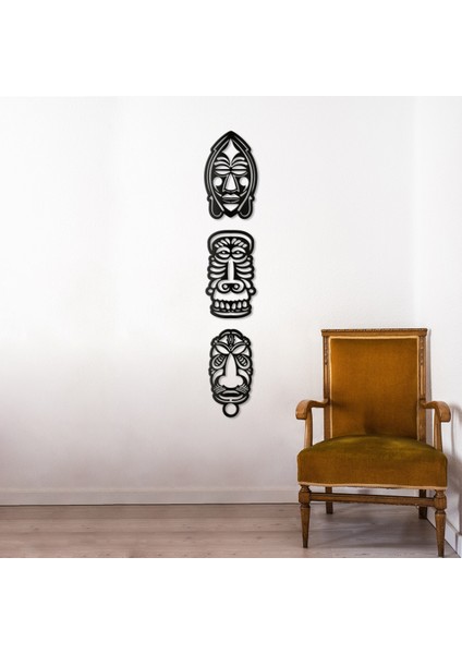 Tribal Afrika Maske Tablo Seti