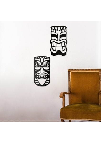 Tribal Afrika Maske Tablo Seti