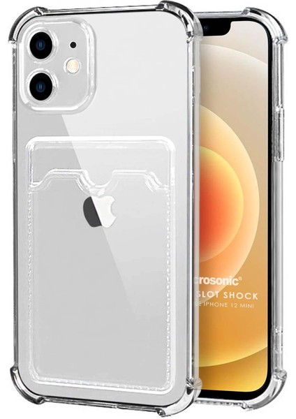 Apple iPhone 12 Mini Card Slot Shock Kılıf Şeffaf