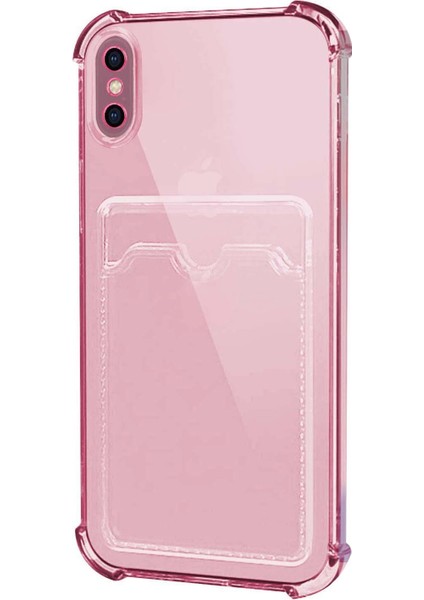 Apple iPhone x Card Slot Shock Kılıf Pembe fiyatları