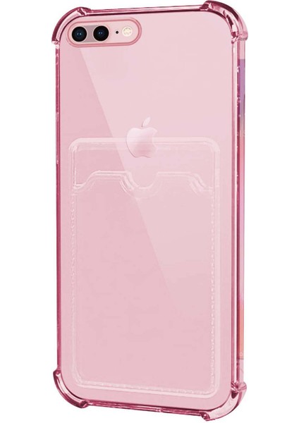 Apple iPhone 8 Plus Card Slot Shock Kılıf Pembe