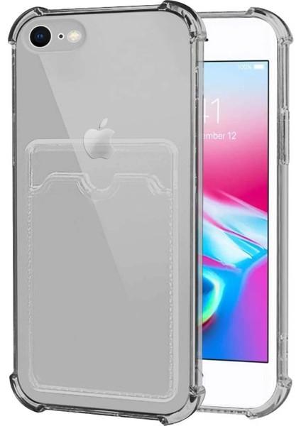 Apple iPhone 8 Card Slot Shock Kılıf Siyah