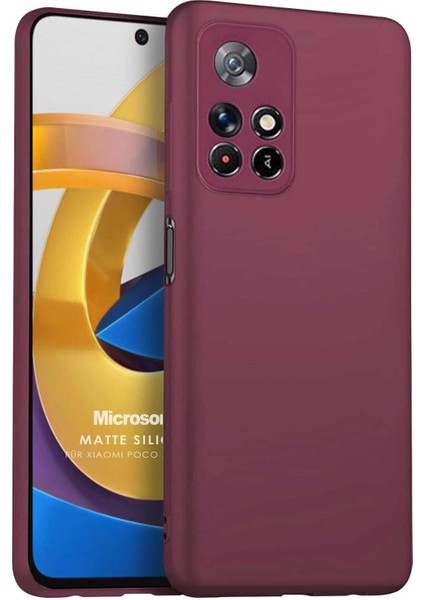 Matte Silicone Xiaomi Poco M4 Pro Kılıf Mor
