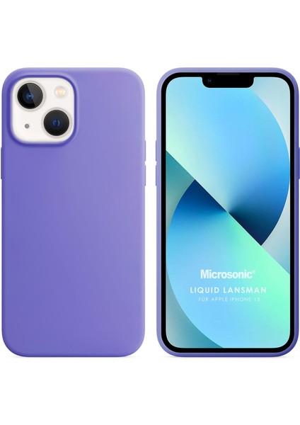 Apple iPhone 13 Kılıf Liquid Lansman Silikon Lila