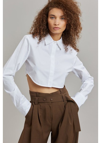 Mad Girls Beyaz Kısa Gömlek MG1382 fiyatları