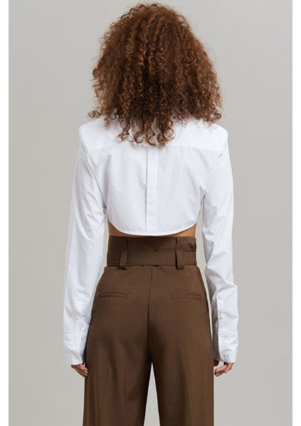 Mad Girls Beyaz Kısa Gömlek MG1382 fırsatları