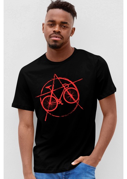 Abisiklet Siyah Kısa Kollu Erkek T-Shirt