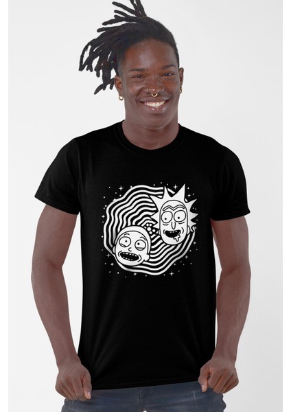 Dönen Kafalar Siyah Kısa Kollu Erkek T-Shirt