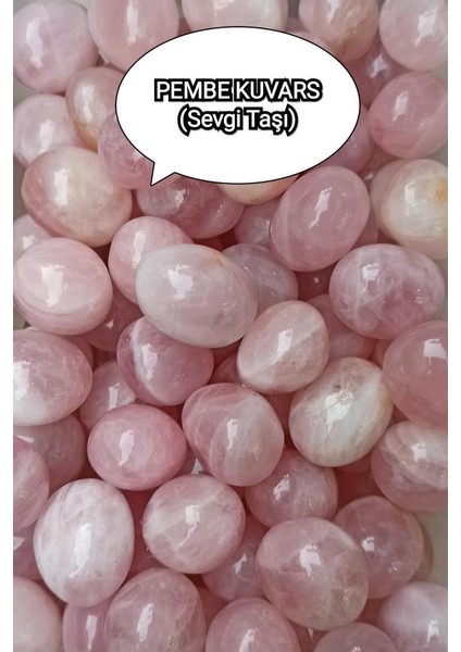 Sevgi Taşı Pembe Kuvars Doğal Taş Tamburlanmış Parça