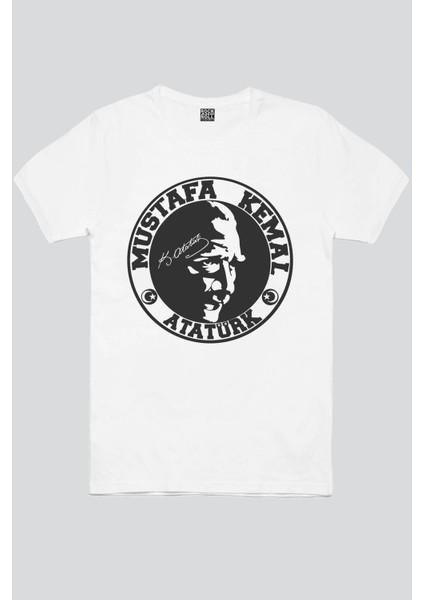 Dairede Atatürk Beyaz Kısa Kollu Erkek T-Shirt