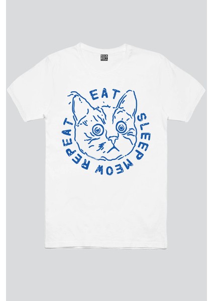 Şaşkın Kedi Beyaz Kısa Kollu Erkek T-Shirt fiyatları