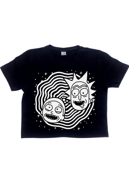 Dönen Kafalar Siyah Kısa, Kesik Crop Top Kadın T-Shirt fiyatları