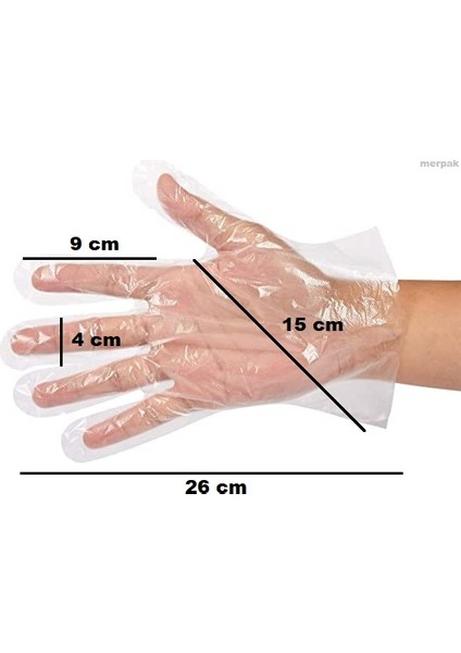 Şeffaf Eldiven Poşet Hışır Eldiven Tek Kullanımlık Eldiven 100'LÜ Paket