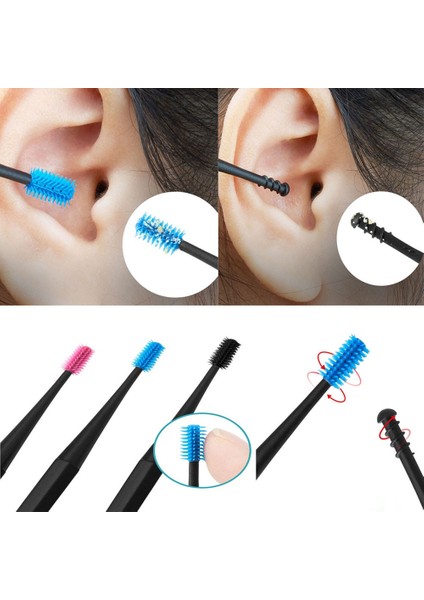 1pc Yumuşak Silikon Kulak Çekme Çift Uçlu Earpick Kulak Wax Küret Remover Kulak Temizleyici Kaşık Spiral Kulak Temiz Aracı Spiral Tasarım (Yurt Dışından) indirimleri