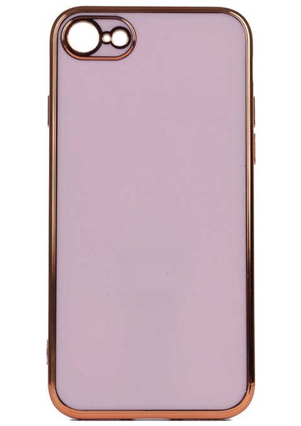 Casestreet Apple iPhone 7 Kılıf Bark Parlak Silikon Renkli Kenarları Rose Mor