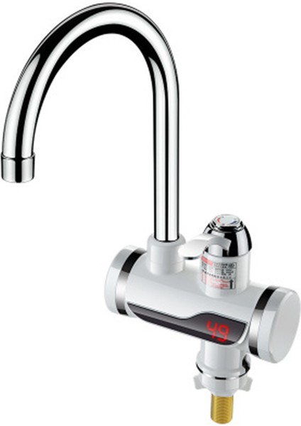 Srıwen Ab Fişi Paslanmaz Çelik LED Dijital Ekran Sıcak ve Soğuk Su Mikser Musluk Suyu Isıtıcı Lavabo Havzası Musluk Çıkış Mikser Ab Fişi (Gümüş)(Yurt Dışından) fiyatları