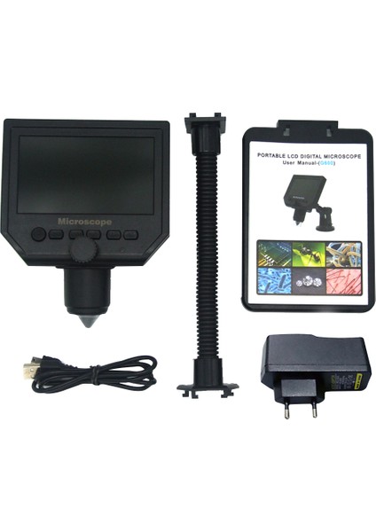 Yüksek Parlaklık 8 Led'li Ab Fişli G600 Taşınabilir LCD Dijital Mikroskop(Yurt Dışından)