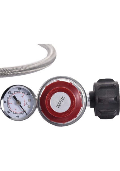Eıtgzwas 0 ~ 30 Psi Propan Regülatörü Yüksek Basınçlı Gaz Regülatörü Ayarlanabilir Örgülü 3/8 Inç Flare Döner Somun Hortum Bağlayıcı Forge Döküm Için Göstergeli indirimleri