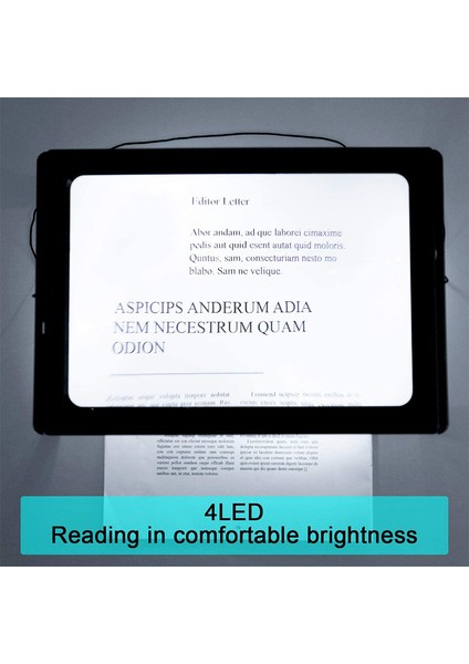 2 Adet 3x LED Büyüteç Eller Serbest 3x Işıklı Büyüteç ve Okuma Için A4 Tam Sayfa Büyüteç fırsatları