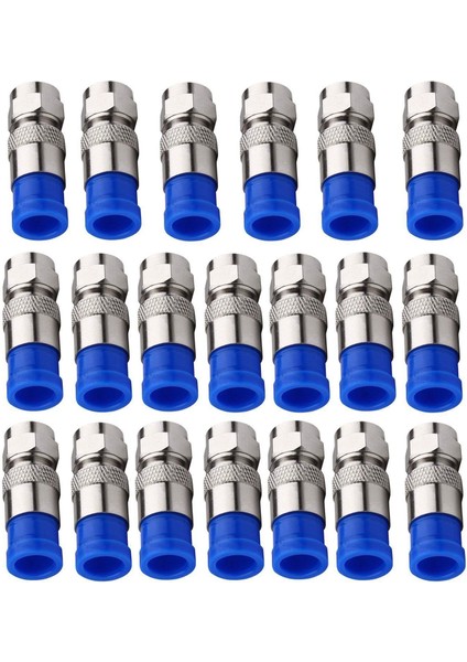 Takım Koaksiyel Kablo Sıkma Kiti Aracı Için Rg6 RG59 ve 20 Paket Rg6 F Tipi Konnektör Koaksiyel Koaksiyel Sıkıştırma Uydurma (Mavi) indirimleri