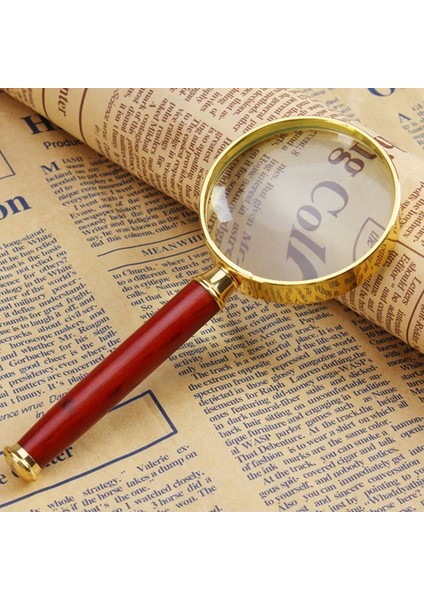 50MM 8x Ahşap Saplı El Büyüteç Metal Çerçeve Gl Büyüteç Büyüteç Okuma Aracı fiyatları