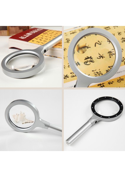 Alet Elle Tutulan 3x 8x Büyüteç Mercek Büyüteç 12 Işık Okuma Gazete Hediye(Yurt Dışından) fiyatları