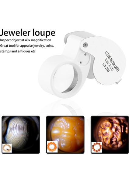 Te 40X 25MM Güç Kuyumcu Işıklı Büyüteç LED Döngü Büyüteç Büyüteç Camı fiyatları